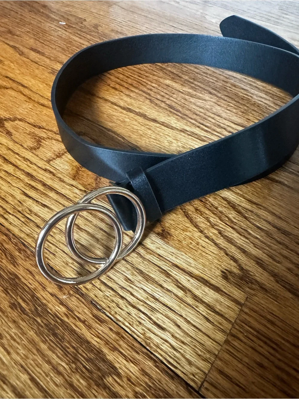 Classic Black Women's Double Ring Belt